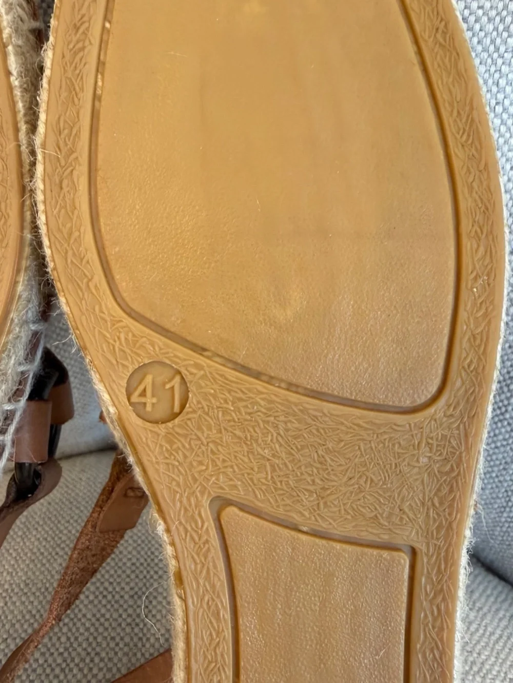 FREE PEOPLE Women’s EU41 Cabo Brown Leather Slingback Espadrille Flat Sandals